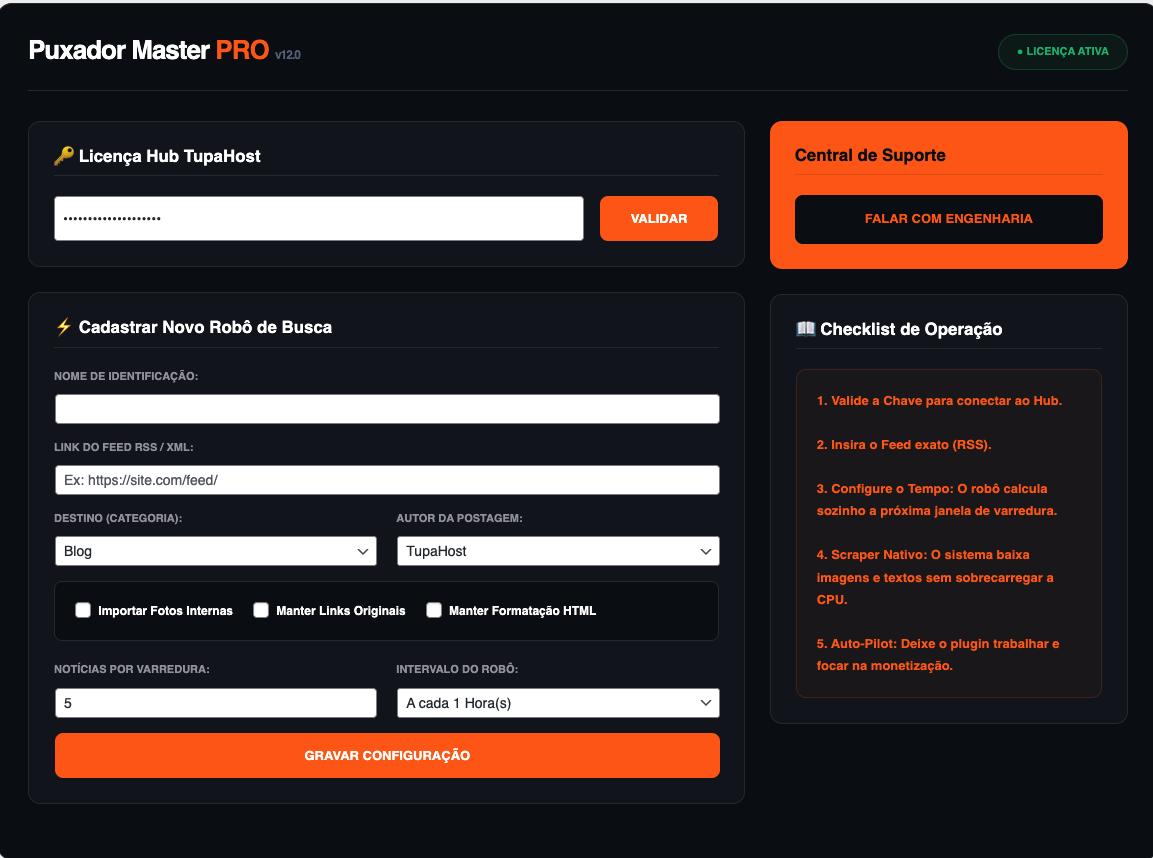 Painel Puxador Master PRO